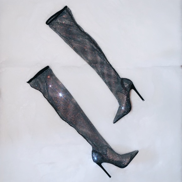 (SOLD)Bling Thigh High Stiletto🖤BRAND NEW🖤 - Picture 2 of 7